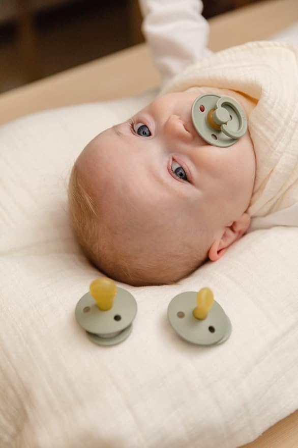BIBS Pacifiers Colour Collection | Natural Rubber Baby Pacifier | Round Nipple - Image 5