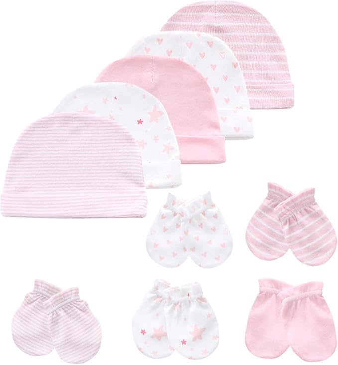 Baby Hat and Mittens Set Newborn Baby Hats Caps by MAMIMAKA