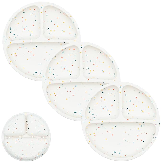 WeeSprout Silicone Divided Plates, 100% Food Grade Silicone Divided Plates by WeeSprout