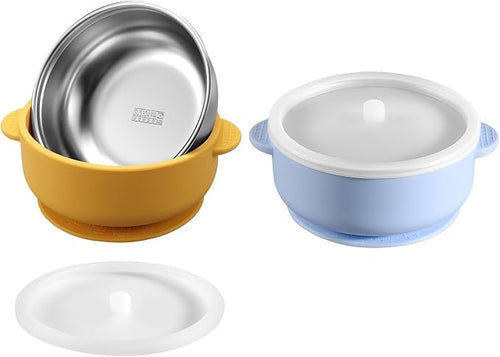 2 Pack Stainless Steel Baby Bowls by Dovesail