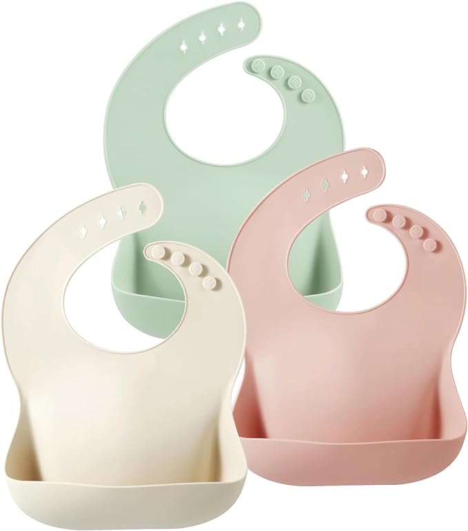PandaEar Silicone Baby Bibs Set of 3 by PandaEar