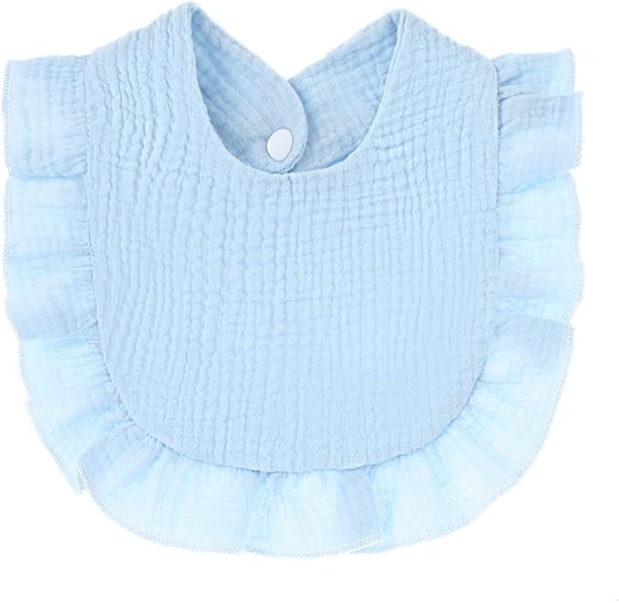 4 PACK Solid Muslin Baby Drool Bibs Set - Image 2