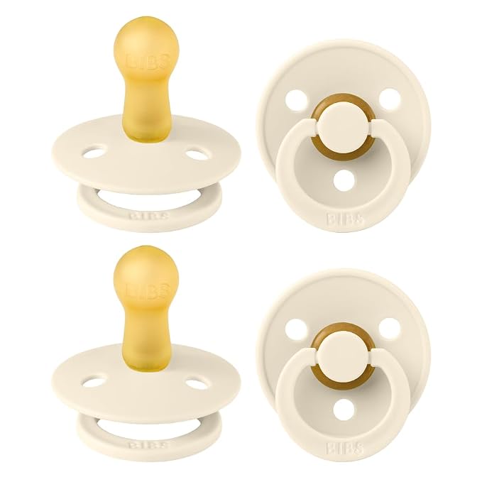 BIBS Pacifiers - Colour 4-Pack | BPA Free Baby Pacifier | Round Nipple Binkies by BIBS