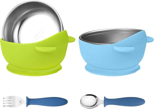 2 Pack Stainless Steel Baby Bowls by Wesketch