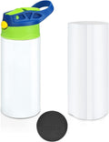 Kids Sublimation Tumbler, 12oz Sublimation Water Bottle Blanks, Straight by XccMe
