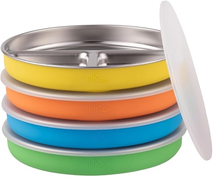 Elk and Friends Stainless Steel Divided Plates by ElkandFriends