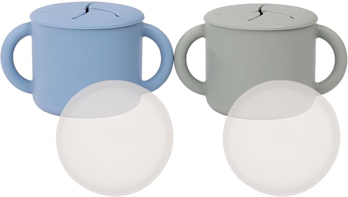 WeeSprout Snack Containers, Food Grade Silicone Cups, Spill-Proof Tops by WeeSprout