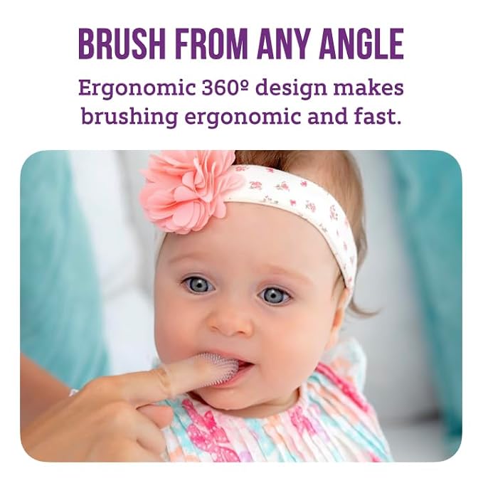 Baby Toothbrush, 360 Degree Bristle Silicone Baby Toothbrush 6 to 12 Months - Image 2