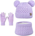 Duoyeree Baby Winter Hat Scarf Glove Beanie Set Girls Boys Pom Pom Knitted by Duoyeree