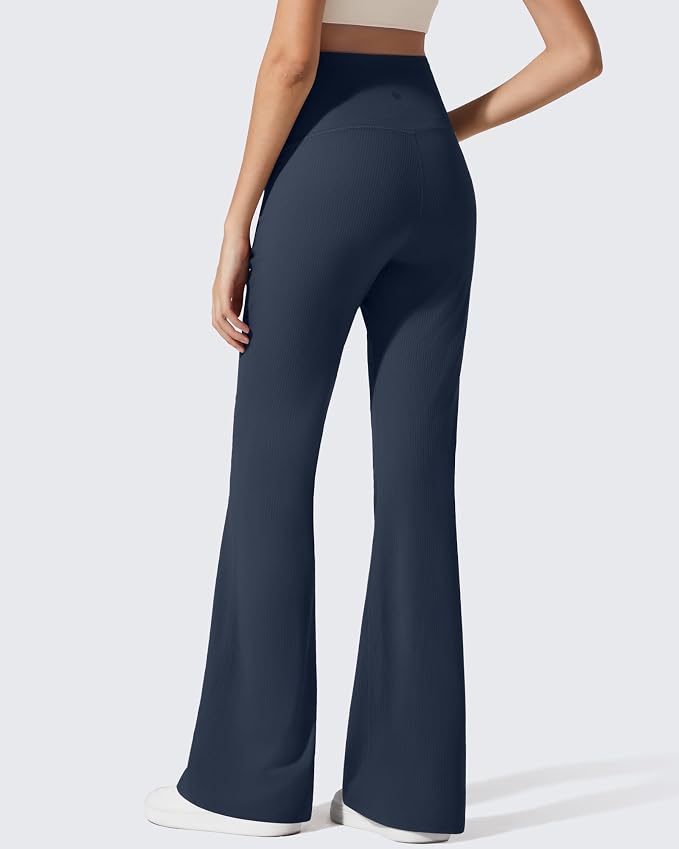 G4Free Ribbed Maternity Flare Yoga Pants - Image 5
