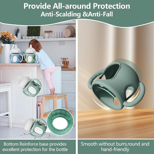 2 Pack Silicone Sleeves for Avent Natural Glass Baby Bottles, Anti Breakage - Image 2