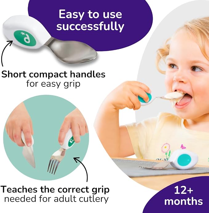 doddl Toddler Utensils, Ergonomic Fork Spoon and Knife Set - Image 2