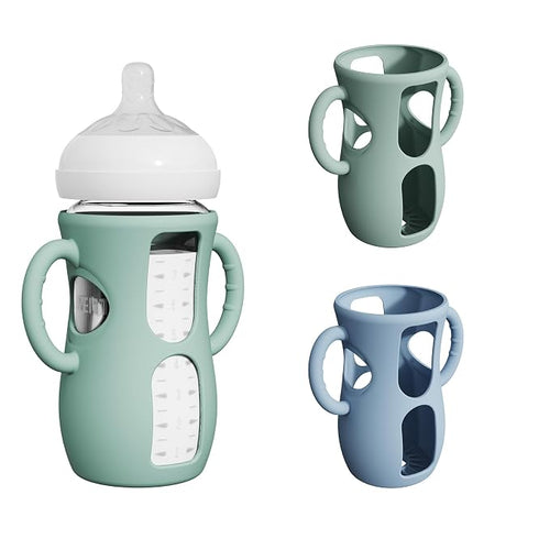 2 Pack Silicone Sleeves for Avent Natural Glass Bottles, Anti Breakage Baby by AYHIT