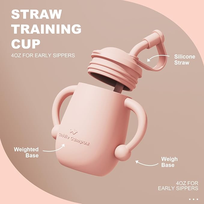 Cuddle Campus Pack of 2 Silicone Baby Training Cup, Shatterproof Toddler Sippy - Image 3