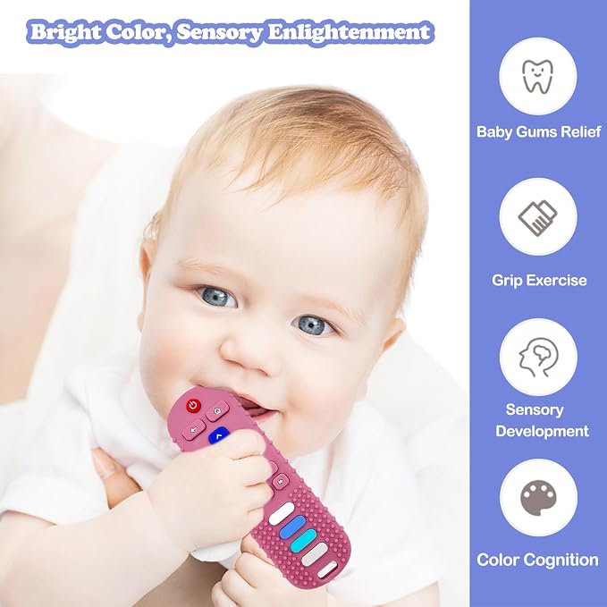 Baby Teething Toys, Food Grade Silicone Remote Control Teether Toy - Image 6