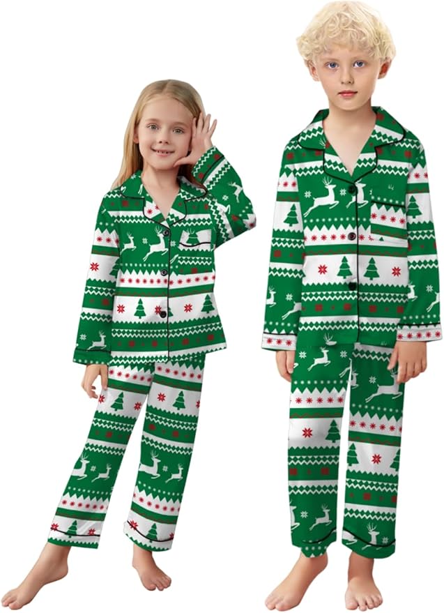 Schbbbta Family Matching Pajamas Holiday Sleepwear Long Sleeve Pjs Sets - Image 3