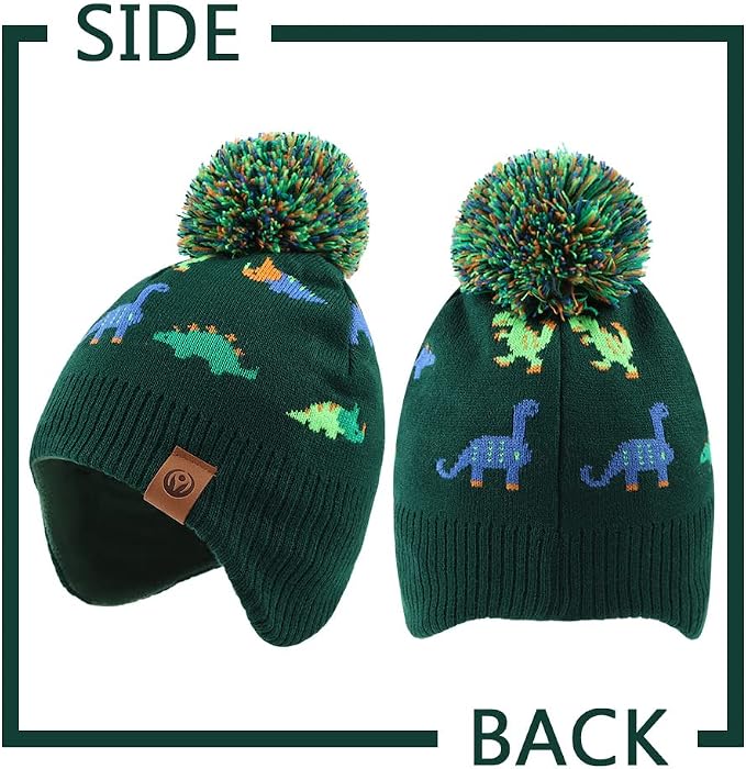 JANGANNSA Knitted Baby Hat Scarf Set Winter Warm Boys Girls Beanie Fleece - Image 5