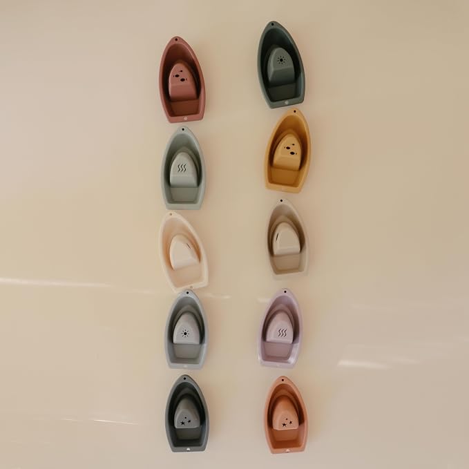 mushie Stackable Bath Boats Toy | Floating Bathtub Toys - Image 8