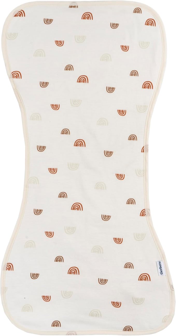 Gerber Baby Unisex Burp Cloths Rust Tan, Size 10.5" x 21" - Image 4
