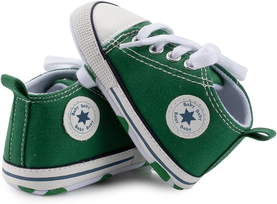 Meckior Baby Girls Boys Canvas Sneakers Soft Sole High-Top Ankle Infant First - Image 4