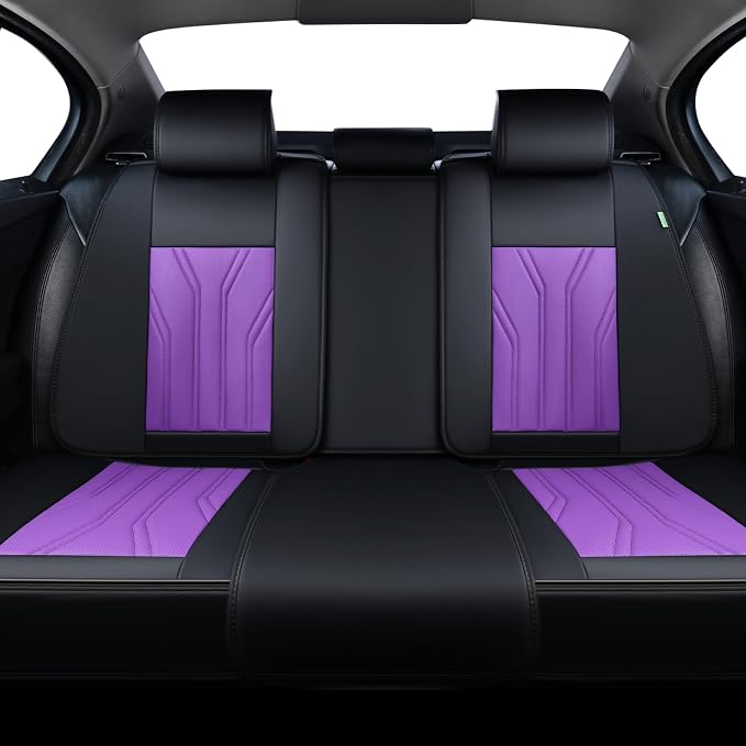 FLORICH Rear Seat Covers Leather Car Seat Covers Waterproof Back Seat Cover - Image 7