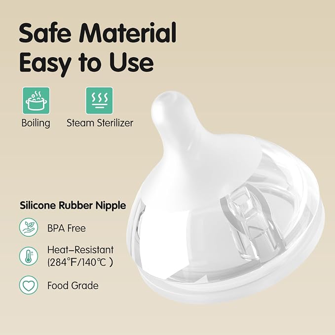 Silicone Bottle Nipples for Natural Baby Bottle, Medium Flow, 3+ Months - Image 6