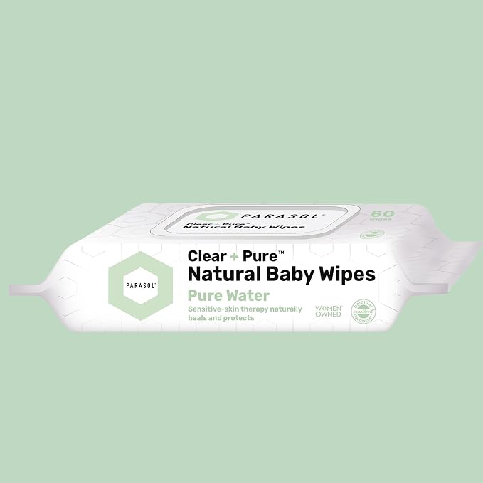 Parasol Clean+Pure Natural Baby Wipes, 99.9% Reverse-Osmosis Water, pH Balanced - Image 3