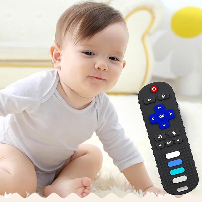 2-Pack Baby Teething Toys-TV Remote Control Shape Silicone Infants Teething Toys - Image 7