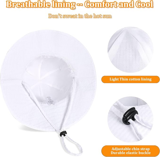 Baby Girl Sun Hat with UPF 50+ Outdoor Adjustable Beach Hat with Wide Brim - Image 4