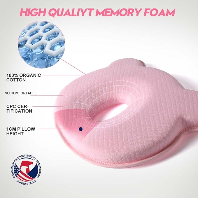Memory Foam Travel Pillow, Portable Cute Cartoon Bear Soft and Cozy Pillow - Image 2
