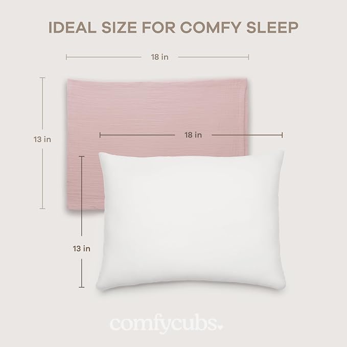 Comfy Cubs Toddler Pillow with Muslin Pillowcase, 13 x 18 in, 2 Pack - Image 3