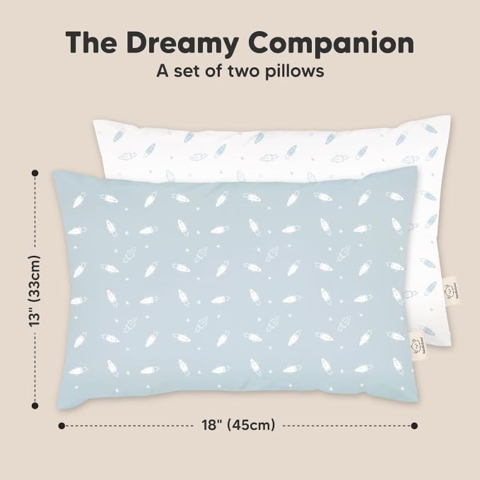 KeaBabies 2-Pack Toddler Pillow 13x18 - Image 3