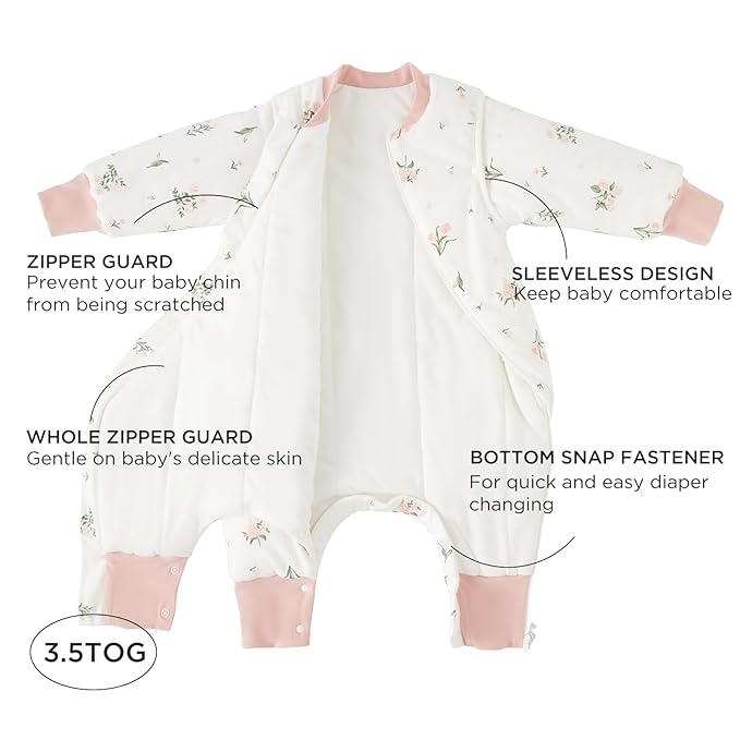 Duomiaomiao 3.5 TOG Toddler Sleep Sack 6-12 Months 100% Cotton Winter Side Open - Image 2