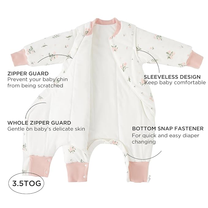 Duomiaomiao 3.5 TOG Toddler Sleep Sack 12-24 Months 100% Cotton Winter Side - Image 2