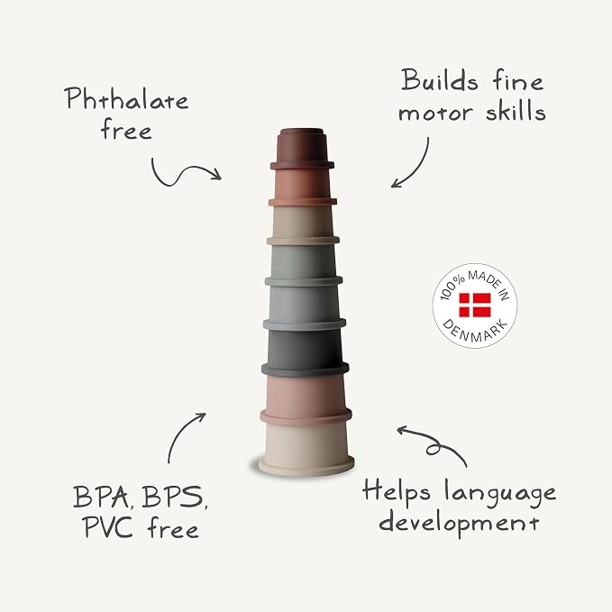 mushie Stacking Cups Toy | Made in Denmark - Image 3