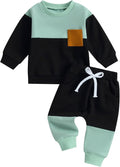 Kupretty Toddler Baby Boy Fall Winter Clothes Color Block Long Sleeve by Kupretty