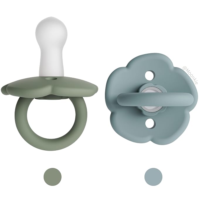 Moonkie Pacifiers Set of 2 | One-Piece Design Baby Pacifier by Moonkie