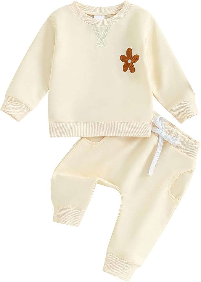 Fernvia Toddler Baby Girl Clothes 3 6 9 12 18 24 Months Fall Outfits Solid Long by Fernvia