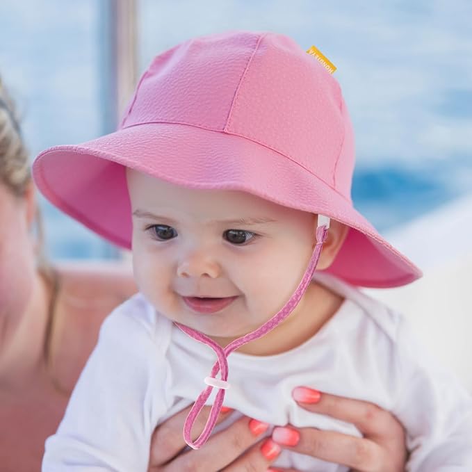 HONGTEYA Baby Sun Hat Toddler Girl Beach Hat Adjustable Outdoor Summer Hat UPF - Image 7