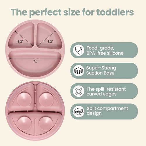 2 Pack Silicone Divided Baby Plates - Image 2