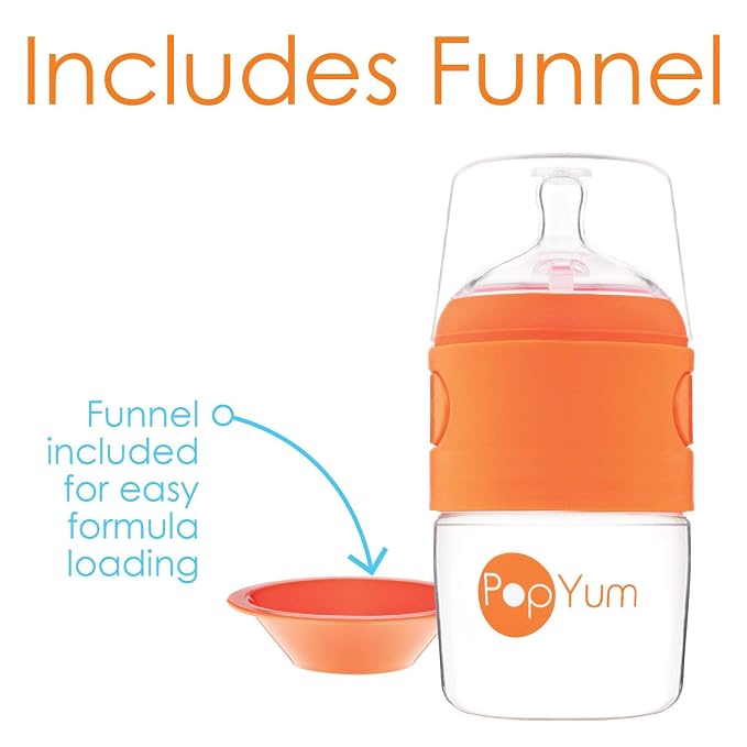 PopYum 5 oz Orange Anti-Colic Formula Making/Mixing/Dispenser Baby Bottle - Image 8