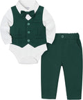 Baby Boy Clothes Suits Infant Gentleman Wedding Outfit Formal Dress Shirt Vest by Juivesia