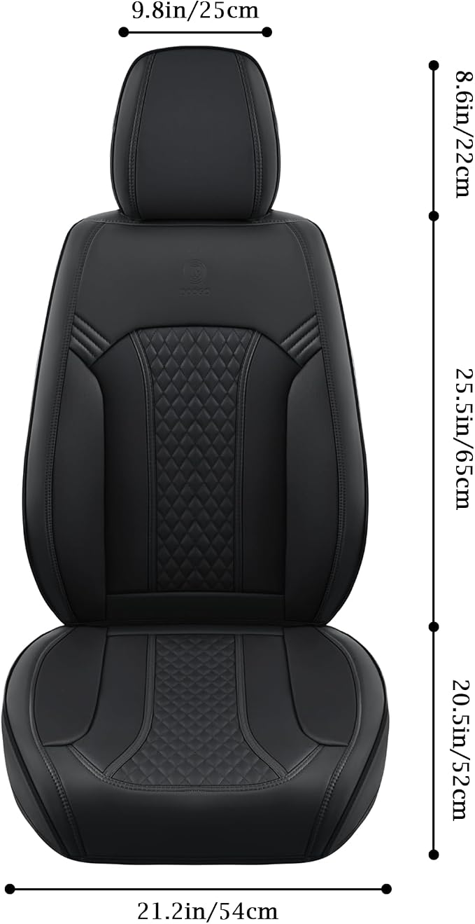 Doogo Seat Covers for Cars, Leather Seat Covers, Waterproof Front Automotive - Image 3