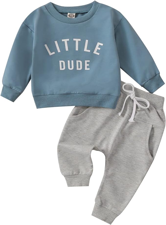 Toddler Baby Boy Clothes Solid Color Long Sleeve Crewneck Sweatshirt Top Casual by MABABY