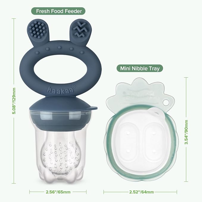 Haakaa Baby Fruit Food Feeder & Mini Freezer Nibble Tray Combo, Breastmilk - Image 7