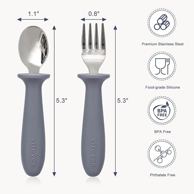6 Pieces Toddler Utensils, Kids Safe Spoons and Forks, Children Silverware Set - Image 2