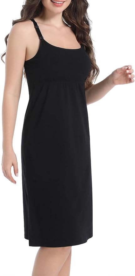 SUIEK 3-Pack Maternity Nursing Nightgown Cotton Breastfeeding Dress Pregnancy - Image 5