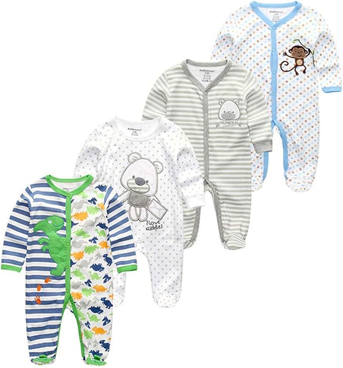 Kiddiezoom Baby and Toddler Boys'Snug Fit Footed One-Piece Romper Jumpsuit - Image 2