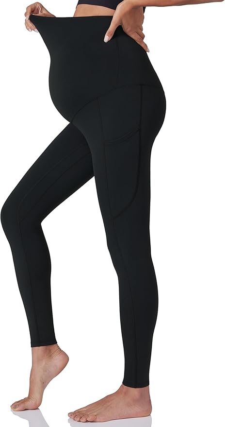 POSHDIVAH 3 Pack Women's Maternity Workout Leggings Over The Belly Pregnancy - Image 2