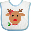 inktastic Girl Reindeer Baby Bib by Inktastic